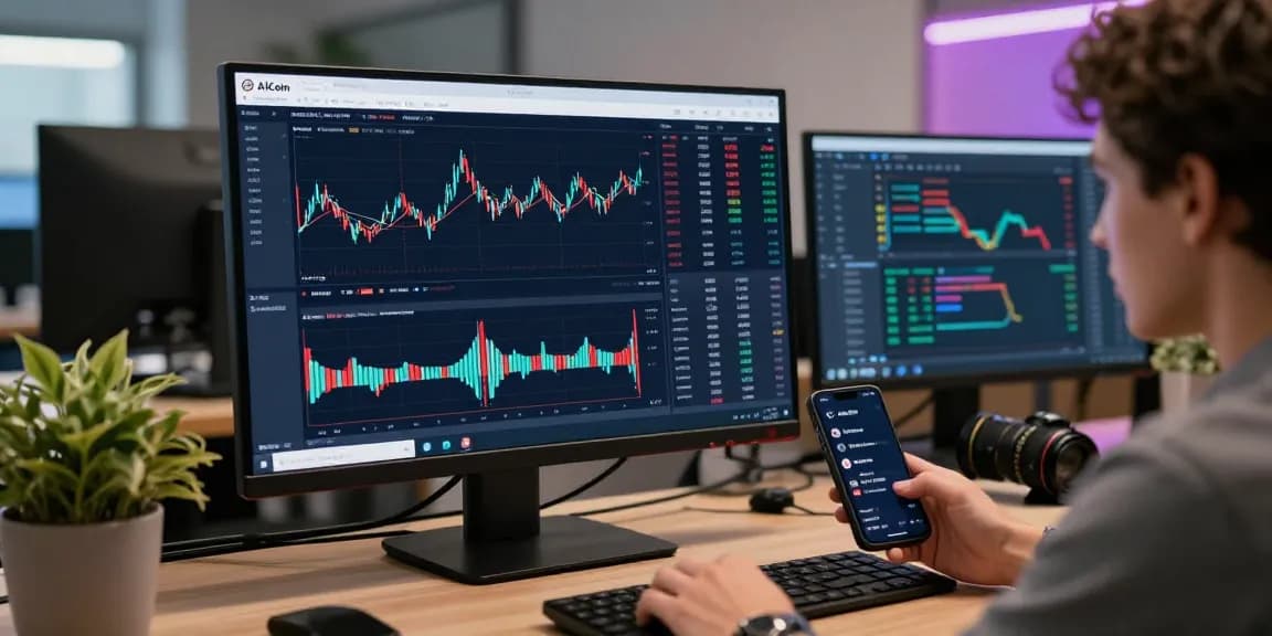 AICoin 提供实时K线数据和全面市场分析的专业交易平台界面。