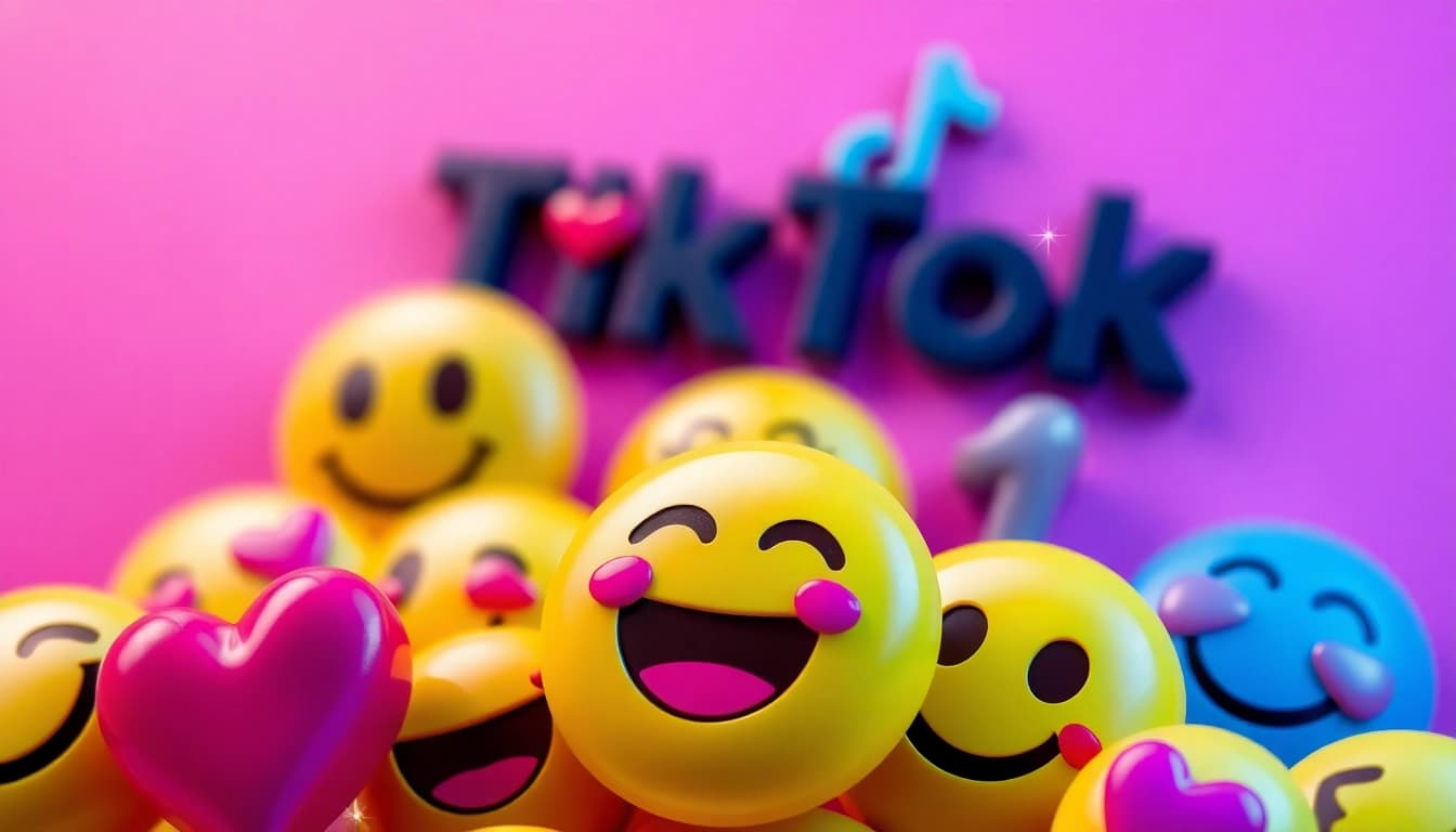 Engaging display of TikTok emojis on a colorful background, showcasing their expressive nature.