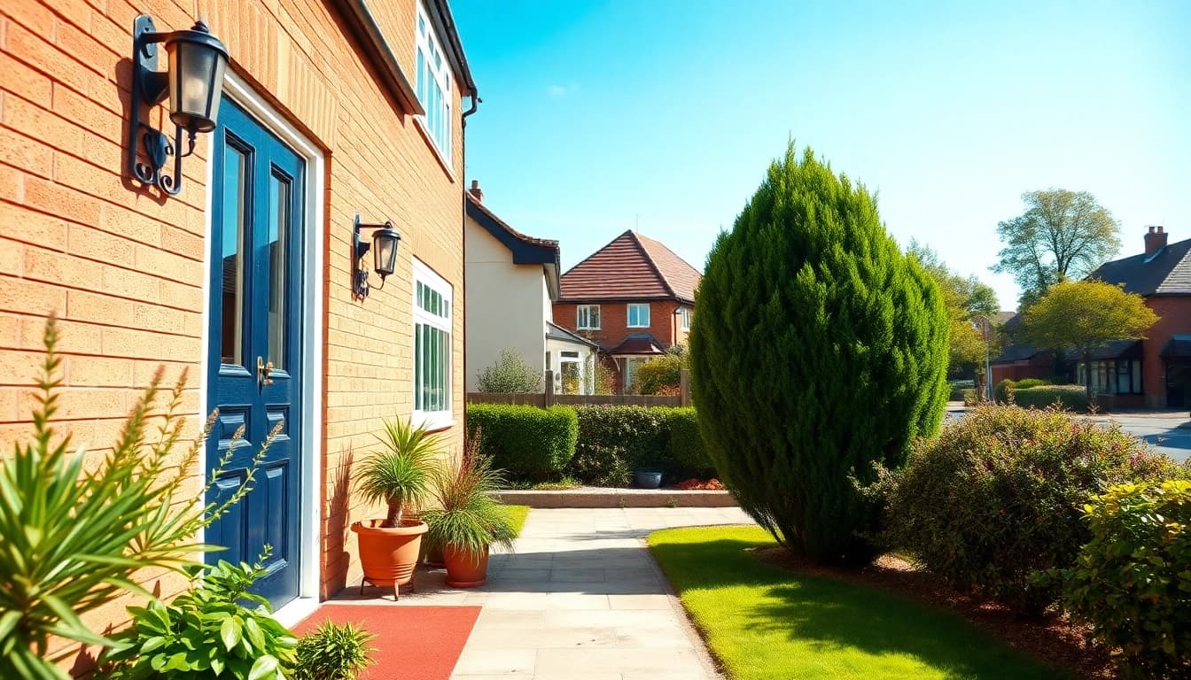 Highlighting guaranteed rent in Chesham with a cozy, appealing home exterior in a sunny suburban setting.