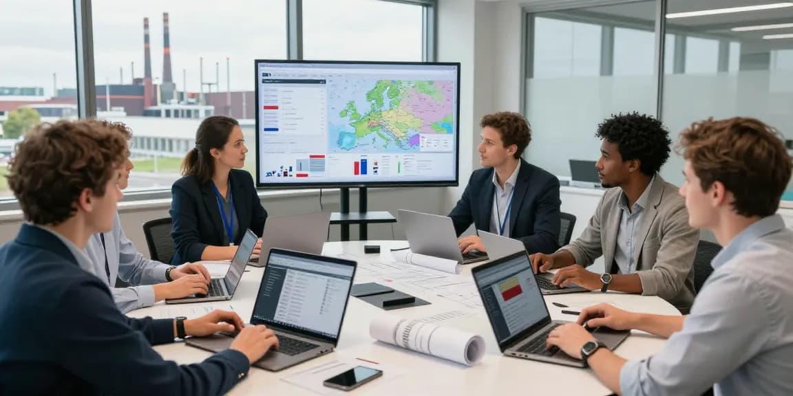Beste Spedition in Dortmund - Team bei der Transportlösungsplanung in modernem Büro.