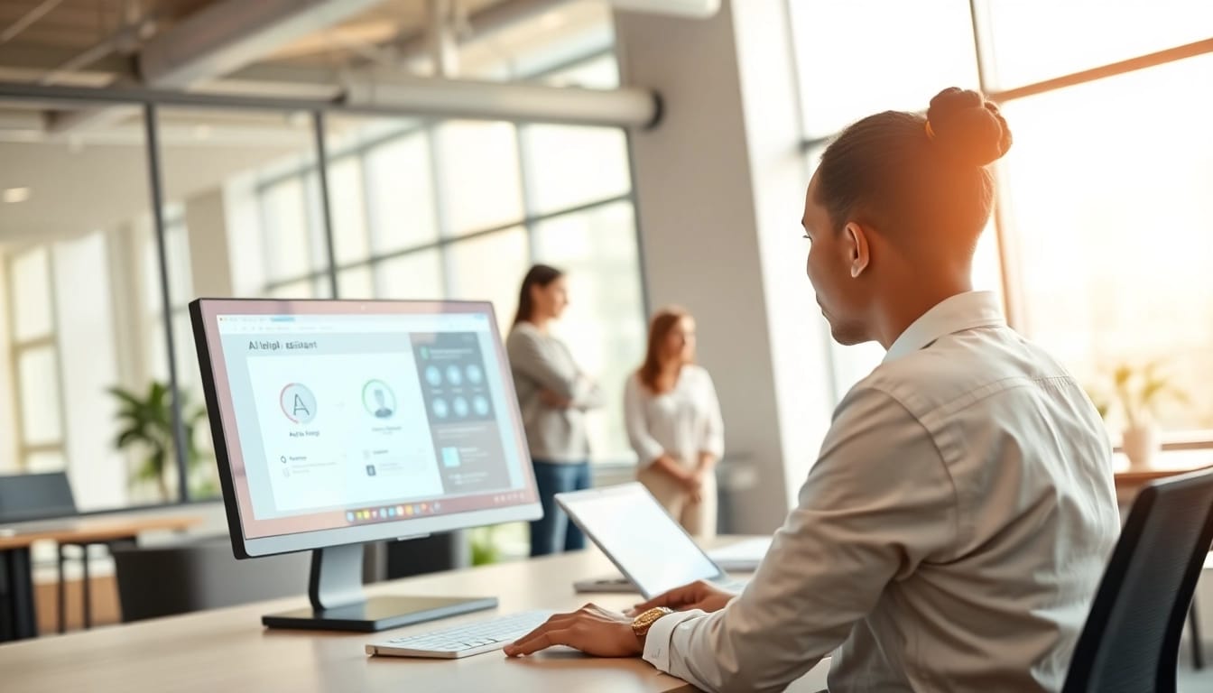 Enhance productivity with the assistant for enterprise, showcased in a collaborative office environment.