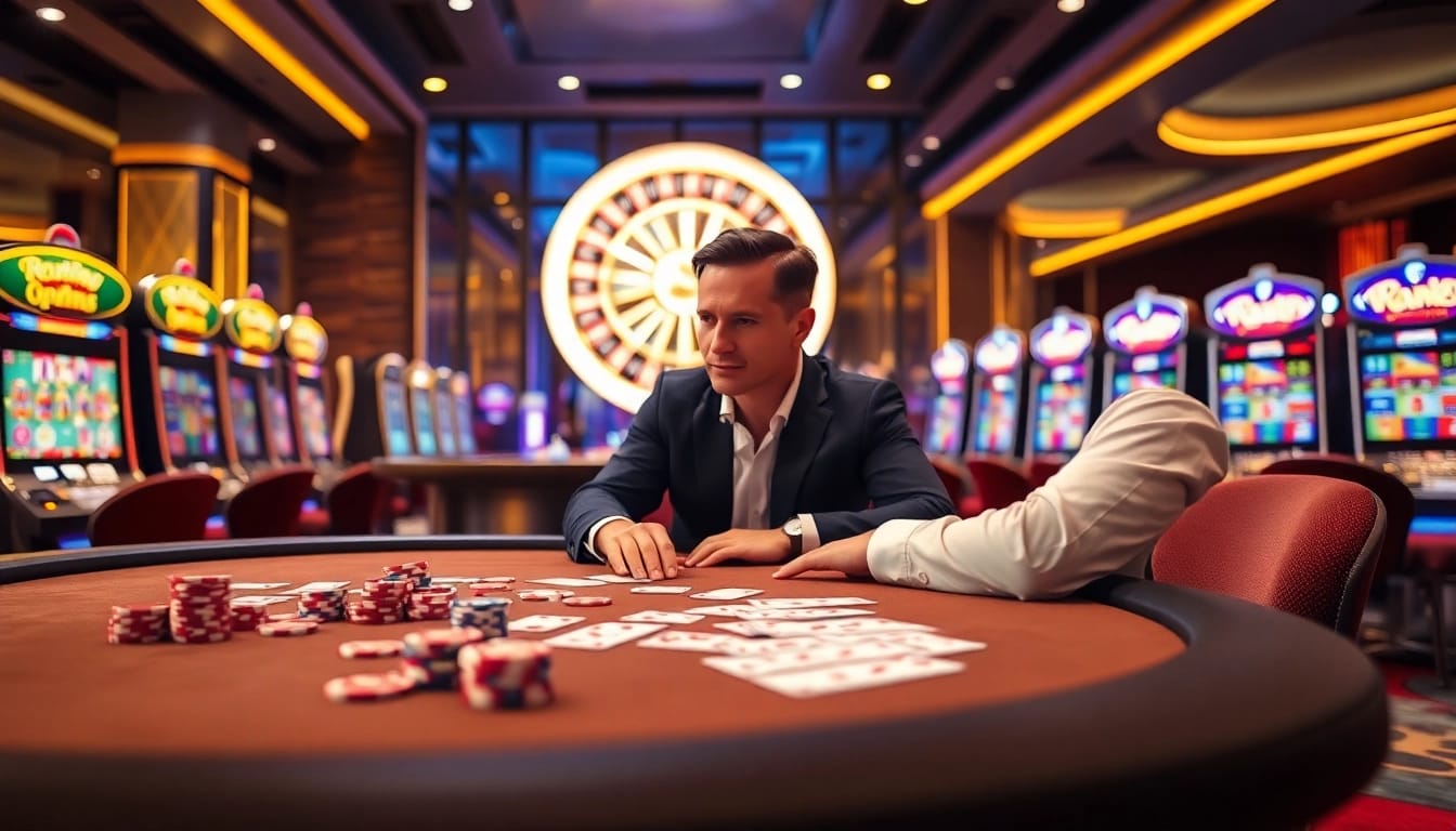 Experience thrilling casino action at https://kkwin.diy/ with vibrant chips and a glamorous poker table.