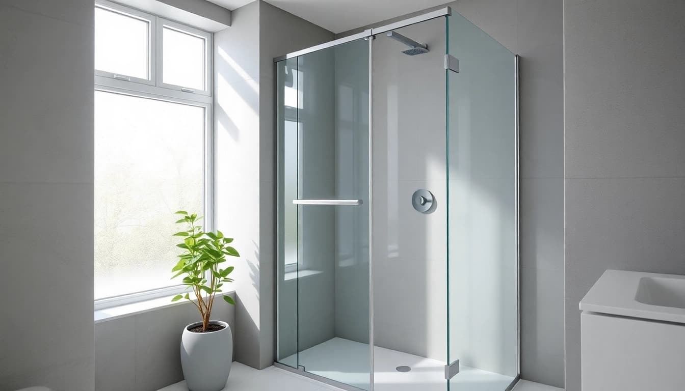 Admire paroi de douche à l'italienne modern installed in a stylish bathroom with a fresh ambiance.