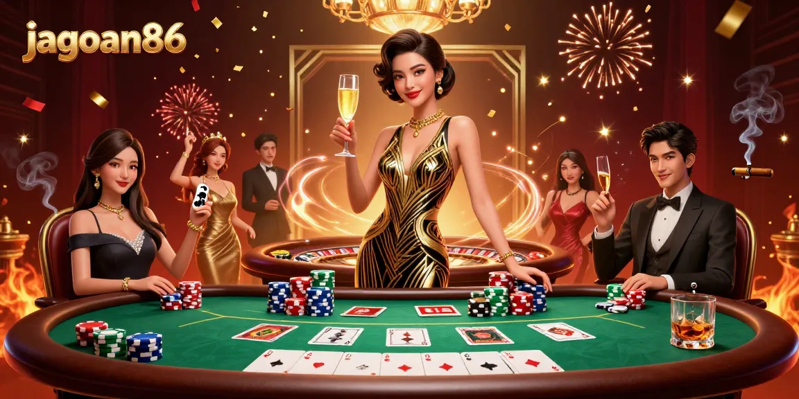 Experience thrilling gameplay dynamics with jagoan86 at a vibrant casino featuring elite poker setups.