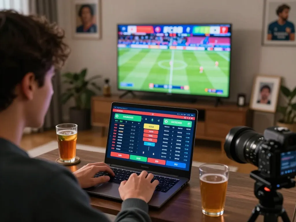 Engaging in live sports betting on FC88 while watching matches unfold, capturing excitement and technology in action