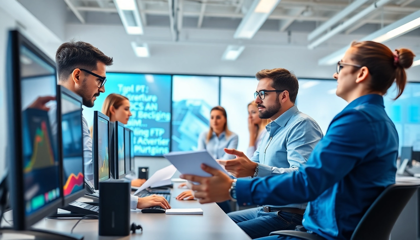 Team providing managed IT services near me in an engaging office environment.