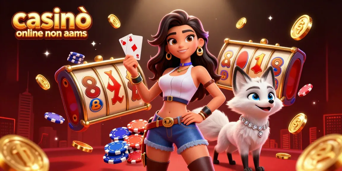Vivi l'emozione ai casinò online non aams con personaggi 3D ed elementi da casinò.