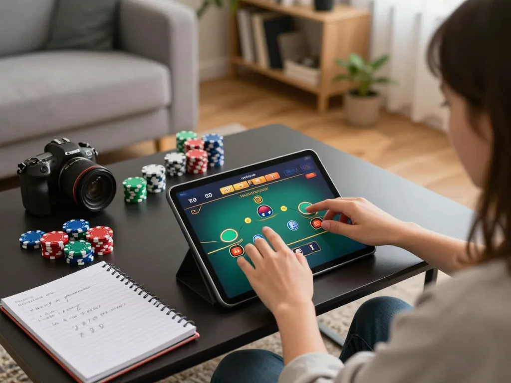 Clever betting strategies in action at casinò online italiani non aams session on a tablet in a cozy home.
