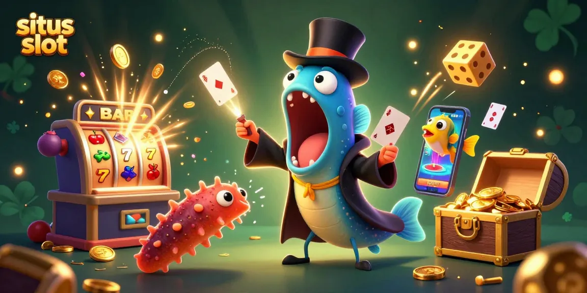 Experience the excitement of situs slot with a vibrant, action-packed casino scene, showcasing captivating characters and games.
