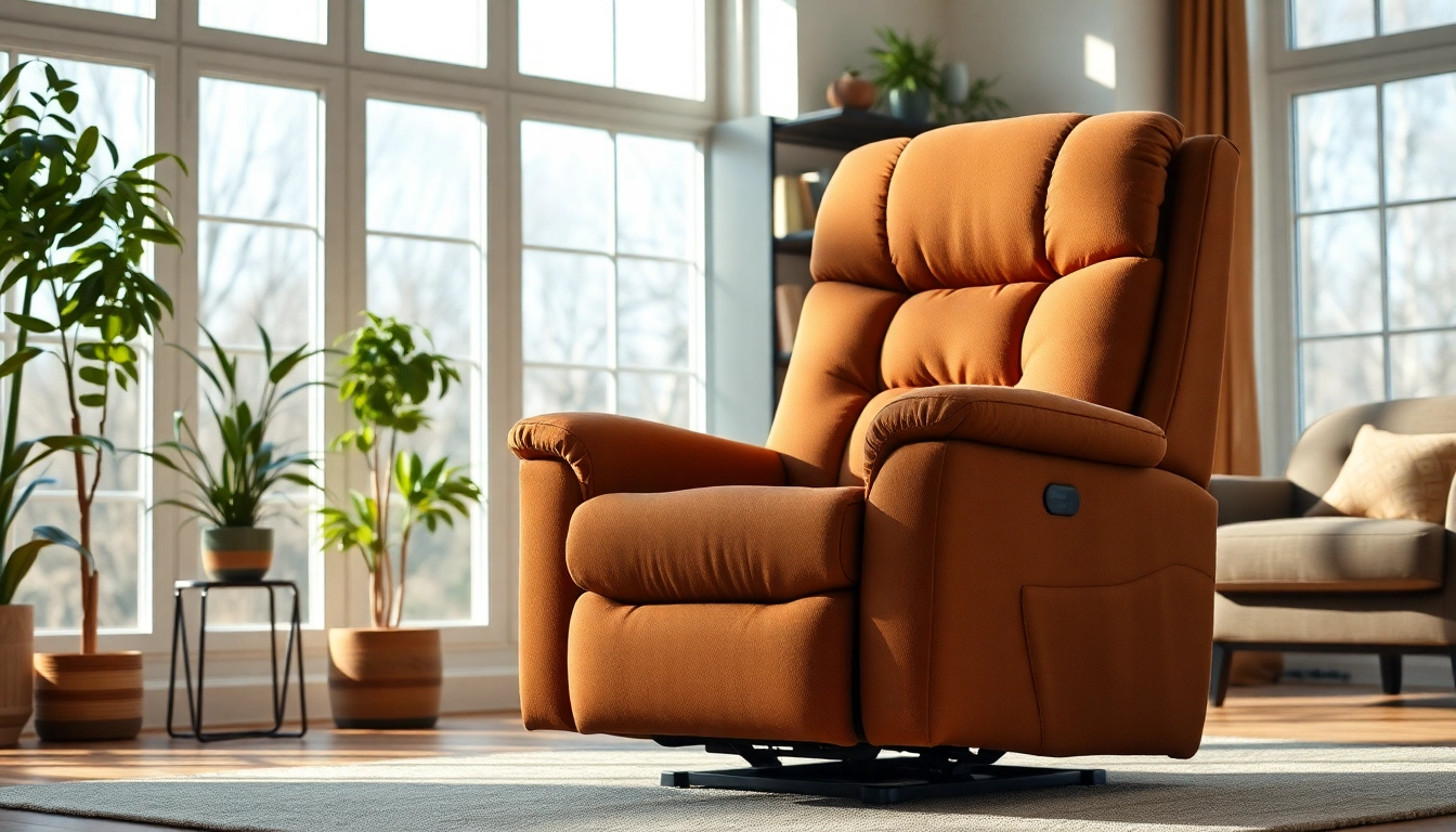 Experience comfort with a big and tall lift chair in a stylish living room setting.