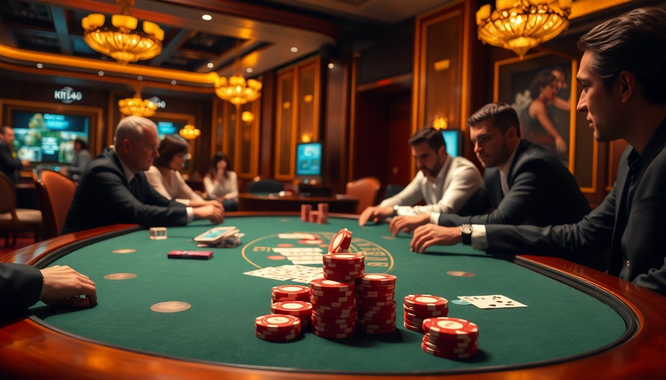 Pemain yang terlibat menikmati pengalaman permainan eksklusif KIT4D di meja poker taruhan tinggi.