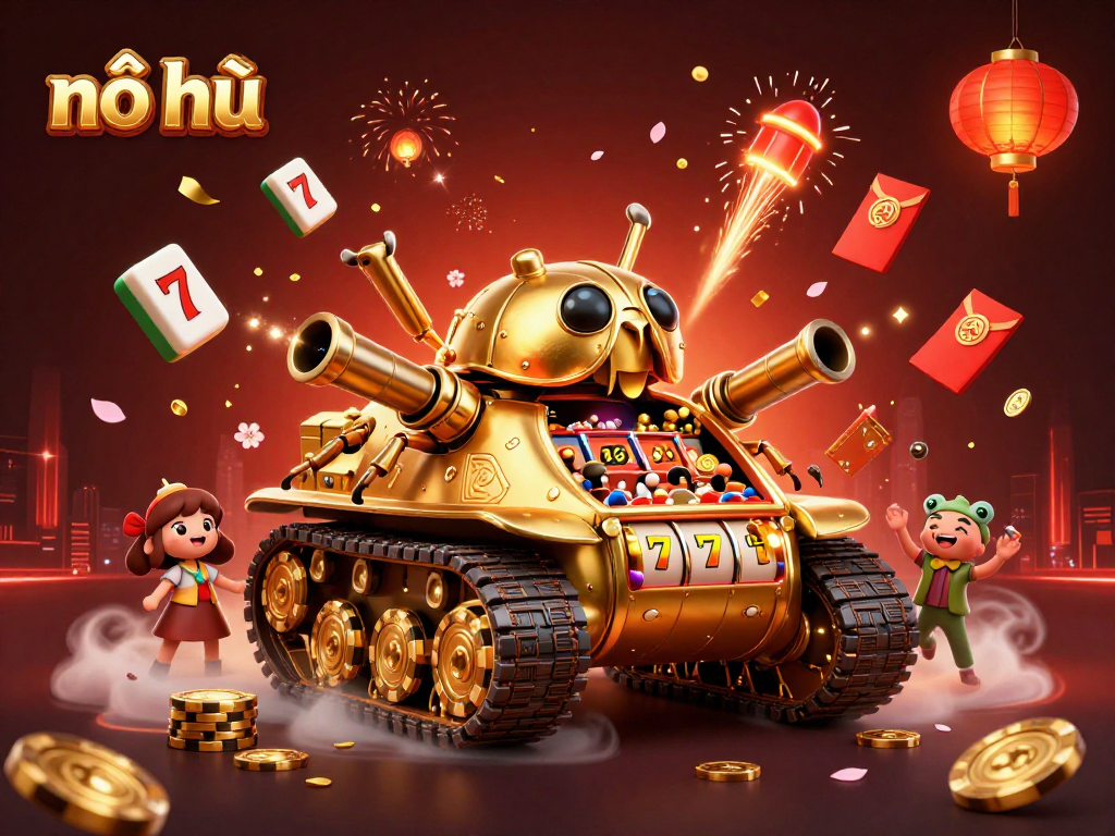 Win big with the nổ hũ jackpot game in this vibrant, animated casino scene filled with excitement.