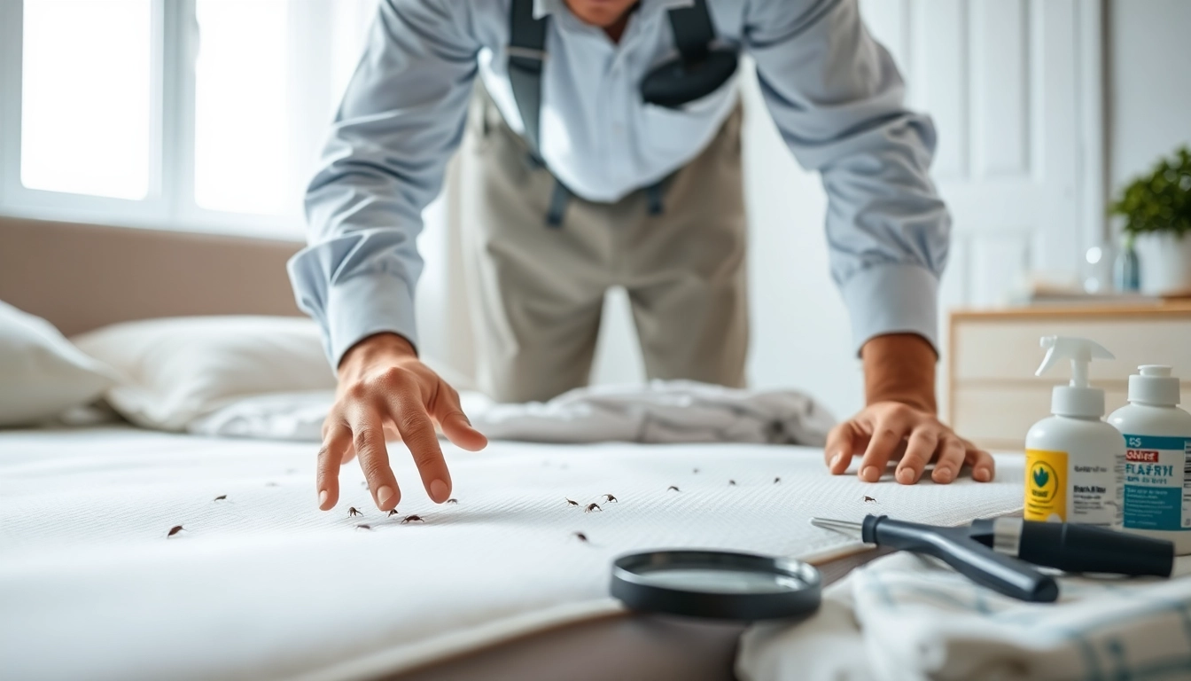 Inspecting bed bugs for bed bug exterminator cost effectiveness in a clean environment.