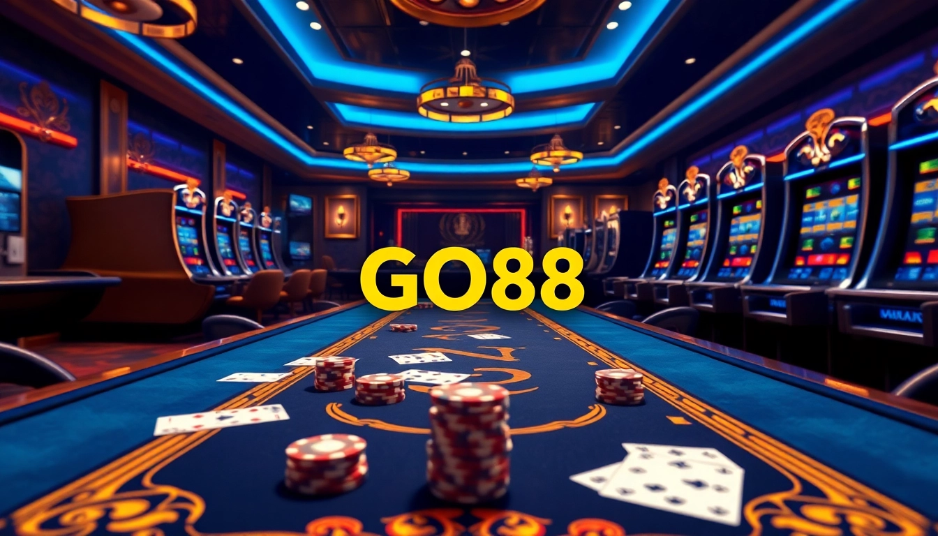 Experience the exciting world of GO88 with vibrant casino visuals and engaging gameplay elements.