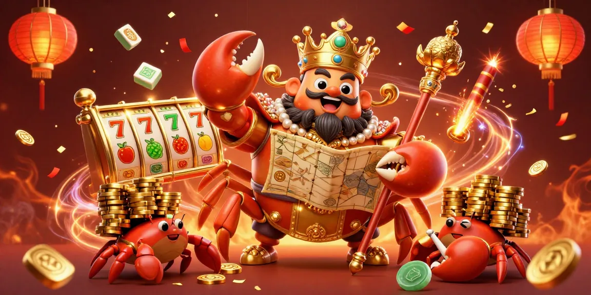 Experience the excitement of toto macau with a vibrant casino scene featuring a golden crab emperor and slot elements.