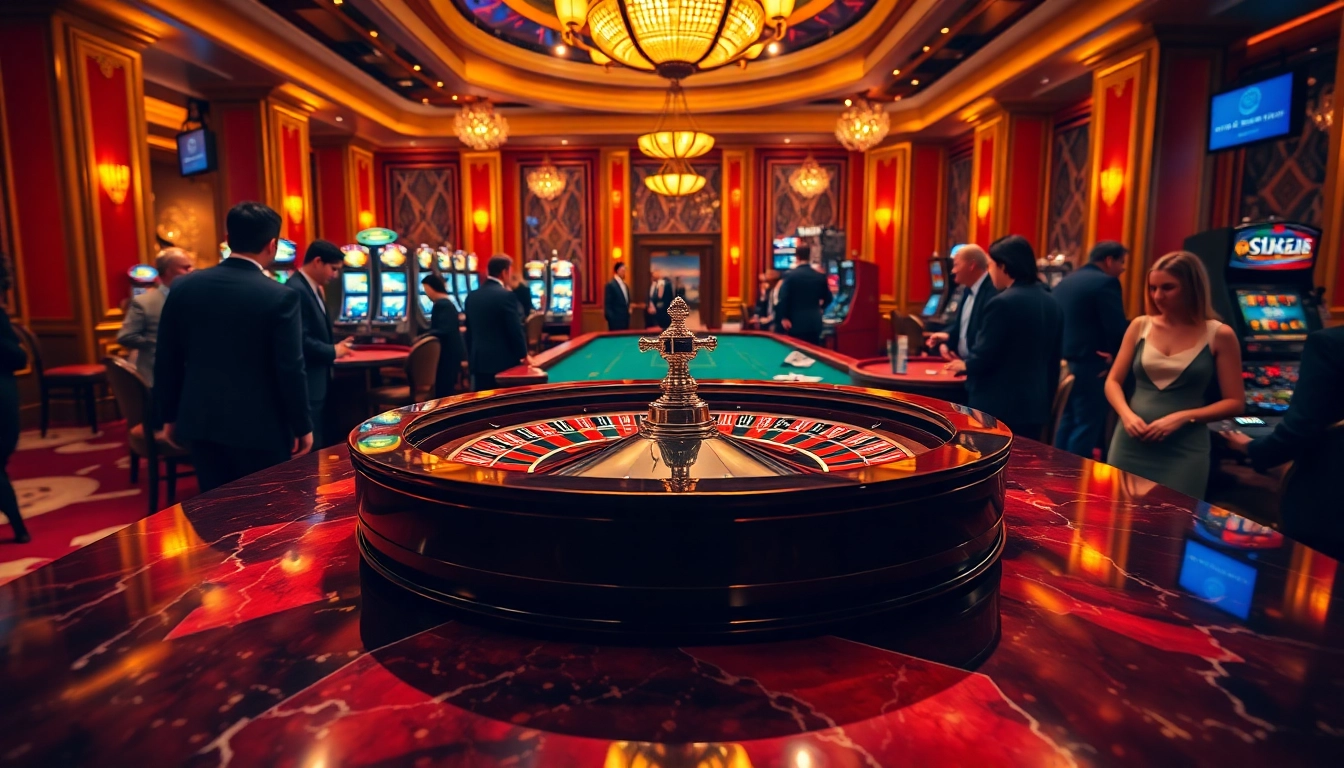 Experience the thrilling atmosphere of kpi4d in a luxurious casino setting with engaging roulette action.