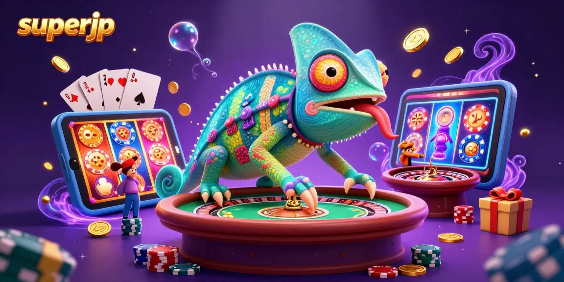 Join the fun with superjp at this colorful 3D casino featuring spinning slots and poker excitement!