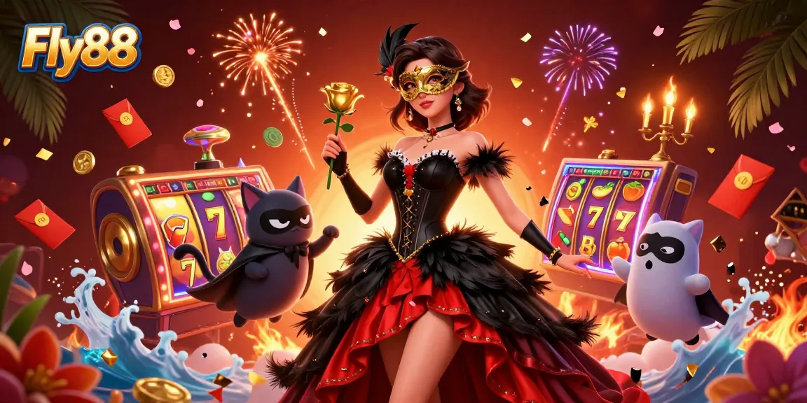 Engage with Fly88's thrilling casino experience featuring stunning characters in a rich, dynamic setting.