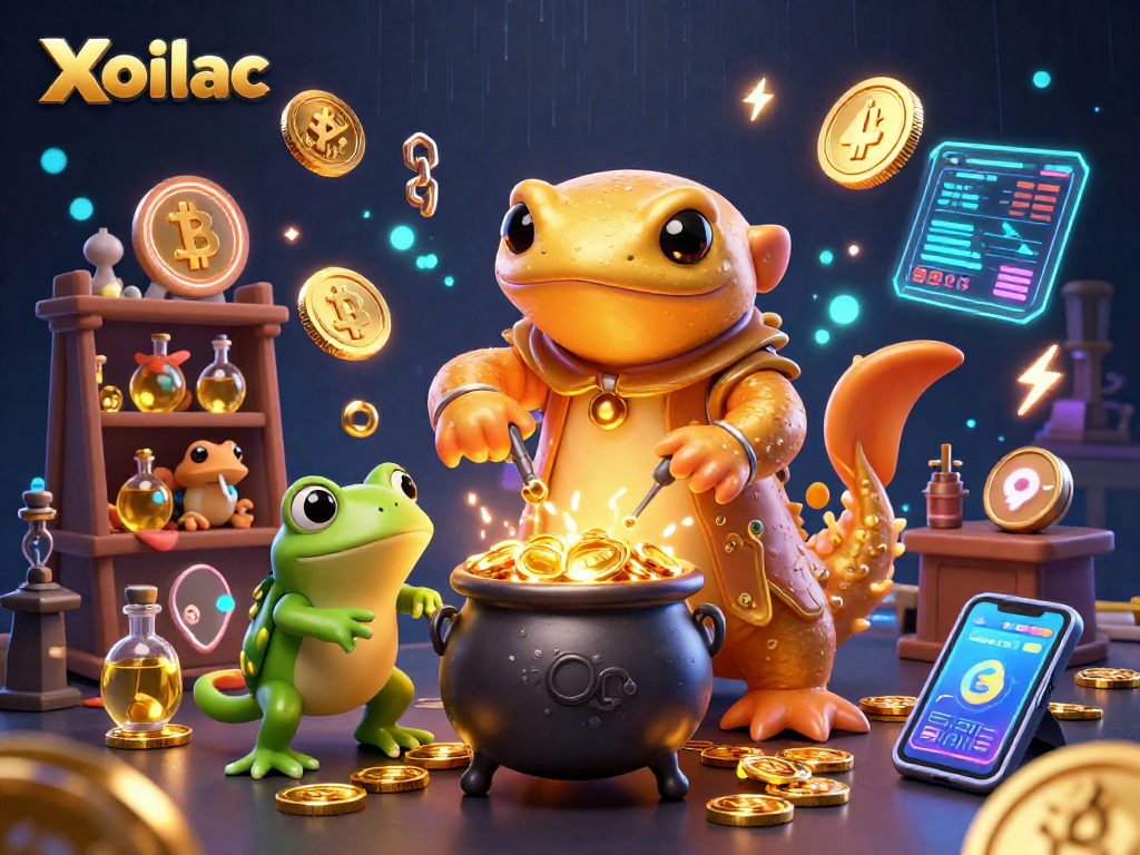 Xoilac immerses players in a vibrant 3D casino realm of alchemy and crypto treasure.