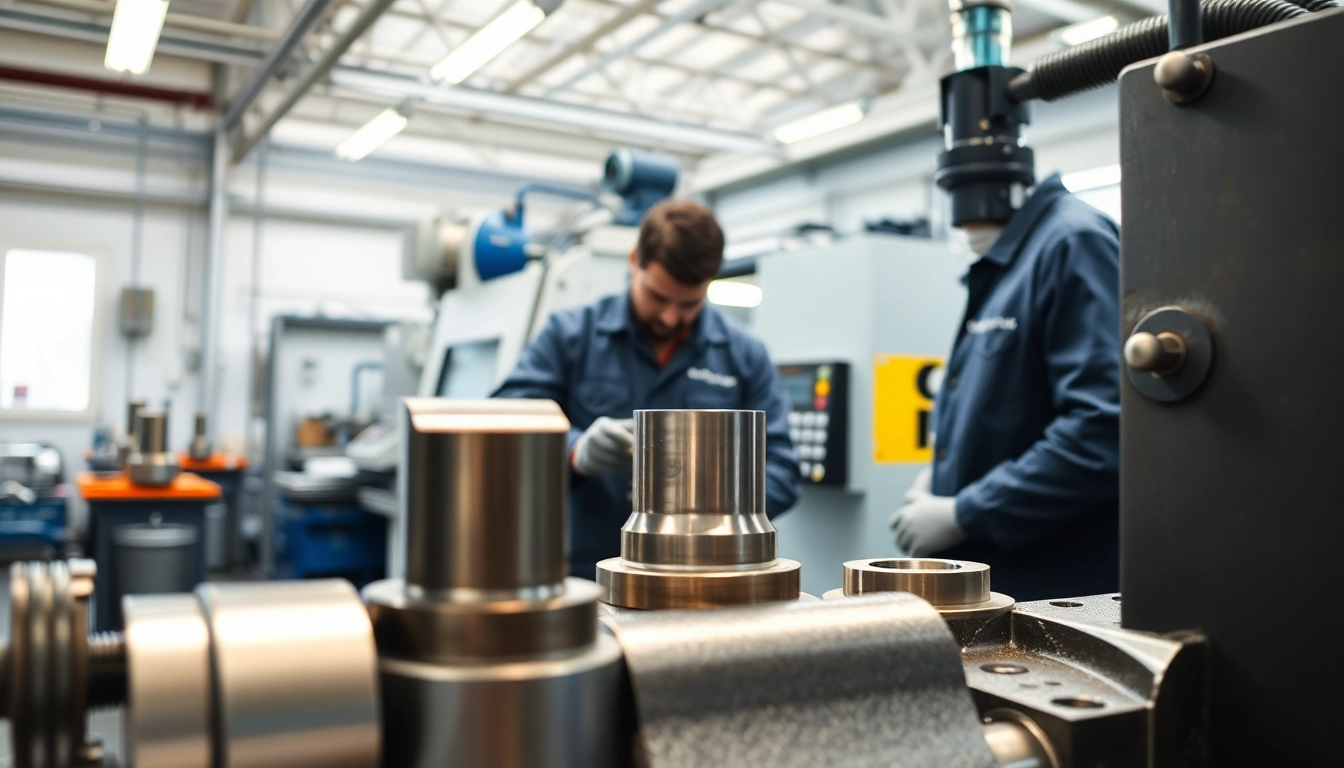 Custom part manufacturer creating precision machined components in an advanced workshop.
