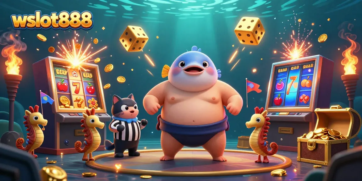 Slot jackpot dengan wslot888, fugu berbegeser di arena bawah laut.