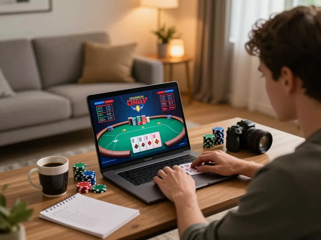 Experience ดูหนังออนไลน์ฟรี while strategizing poker moves in a cozy home gaming environment
