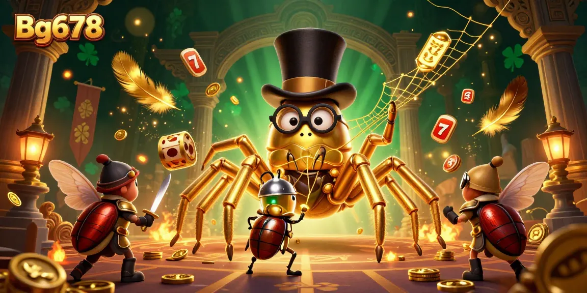 Engage with Bg678's thrilling animated scene featuring a golden tarantula and beetle knight in action.