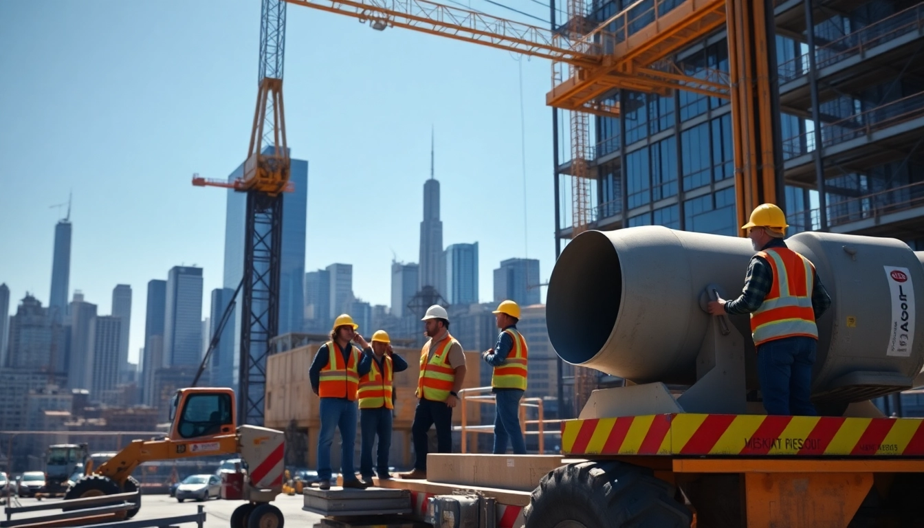Manhattan Commercial General Contractor overseeing skilled workers at a vibrant construction site.