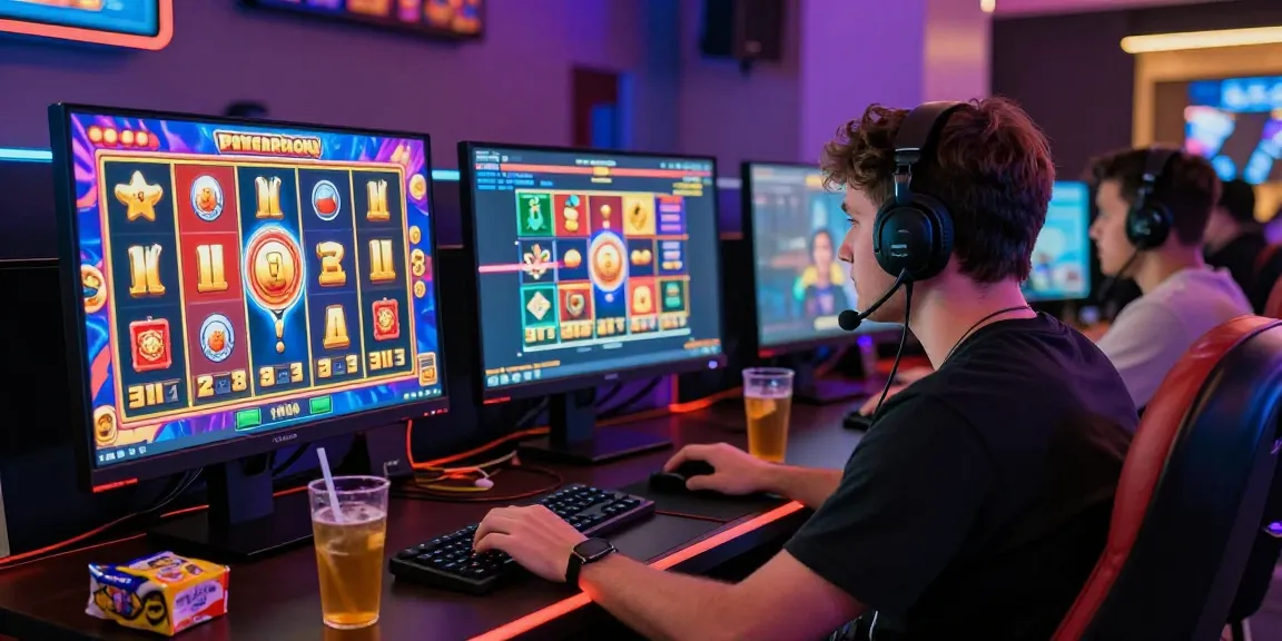 Engaged player enjoying an exciting slot game online, showcasing vibrant graphics and immersive environment.