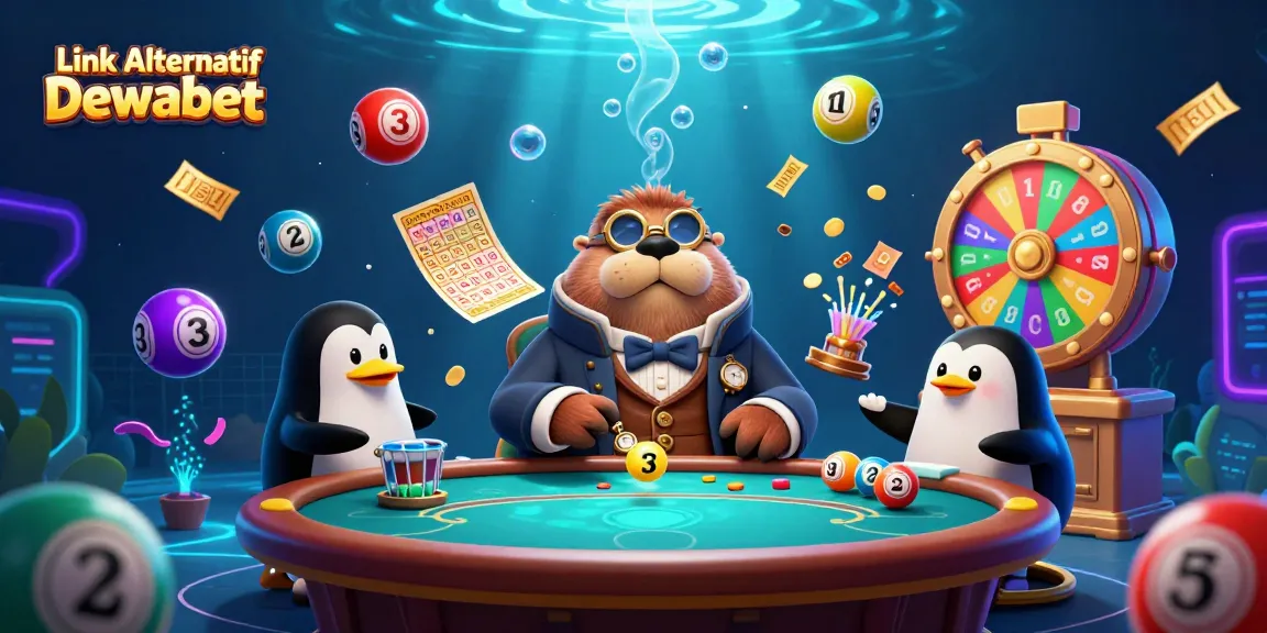 Engage with Link Alternatif Dewabet in this underwater casino scene featuring playful characters and dynamic elements.