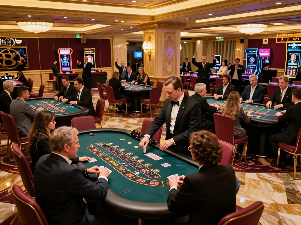 Engaging players at the LGOLUX casino, showcasing high-stakes roulette with vibrant ambiance.