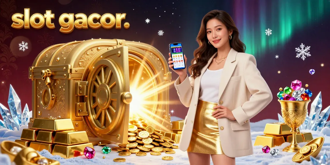 Engage with slot gacor in this vibrant 3D portrayal of a casino scene with treasures and betting elements.