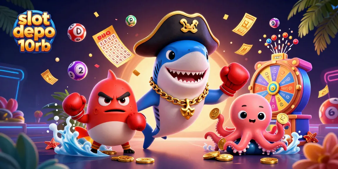Engage in slot depo 10rb with vibrant characters and lively casino elements in an exciting scene.