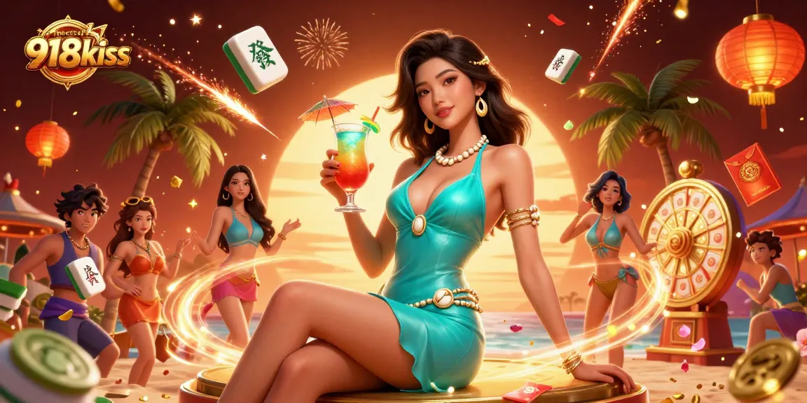 Experience winning play with free credit 918kiss in a vibrant beach casino setting featuring rich 3D elements.