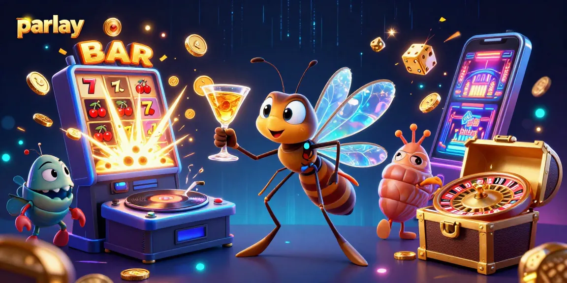 Experience exciting parlay action with colorful casino elements and characters in a vibrant 3D illustration.