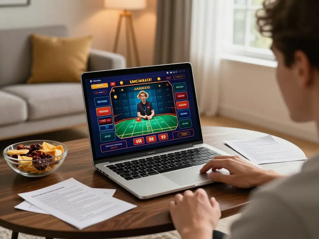 Engaging in online gaming with nhà cái nohu90 from a cozy home setup while planning betting strategies.