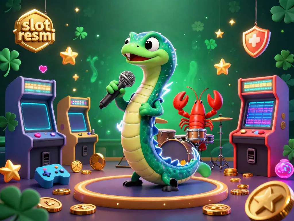 Experience slot resmi action with vibrant electric eel DJ and casino elements in a dynamic underwater scene.