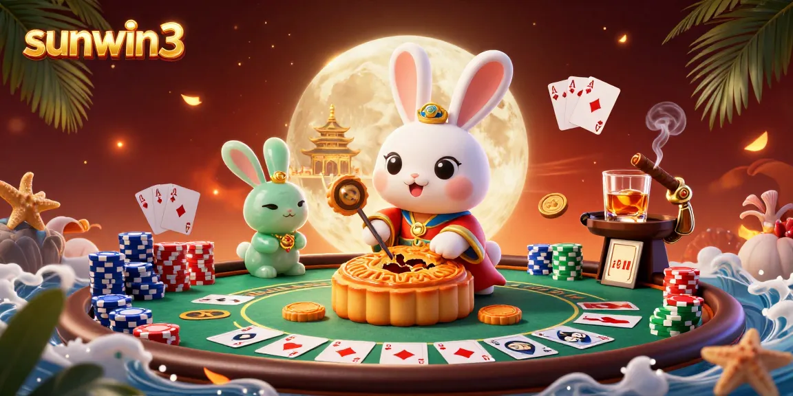 Experience high-stakes gaming with sunwin3 at an energetic moonlit casino scene.