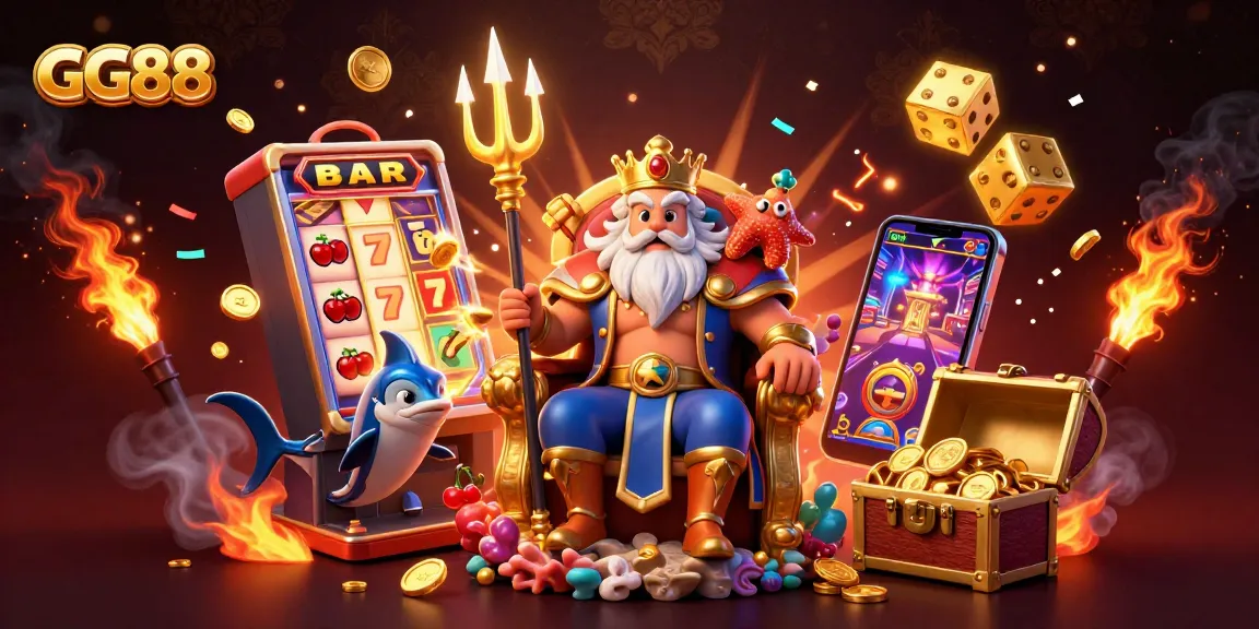 Experience the excitement of GG88 with vibrant casino elements and a fantasy scene.