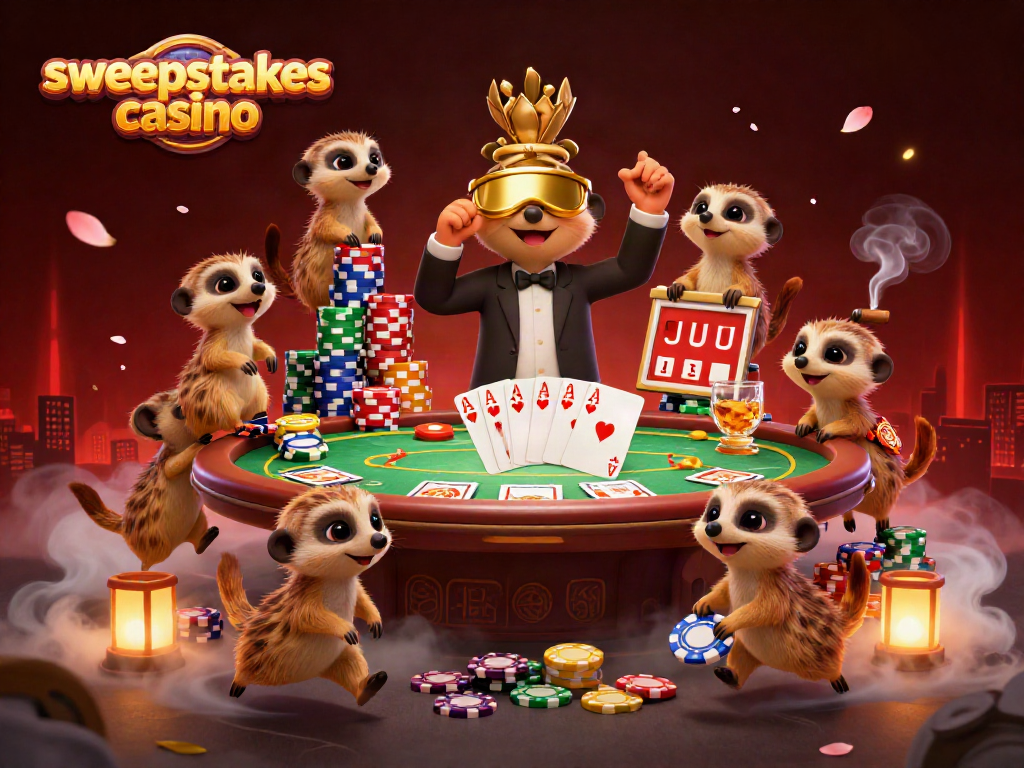Experience the sweepstakes casino action with meerkats running a vibrant casino operation