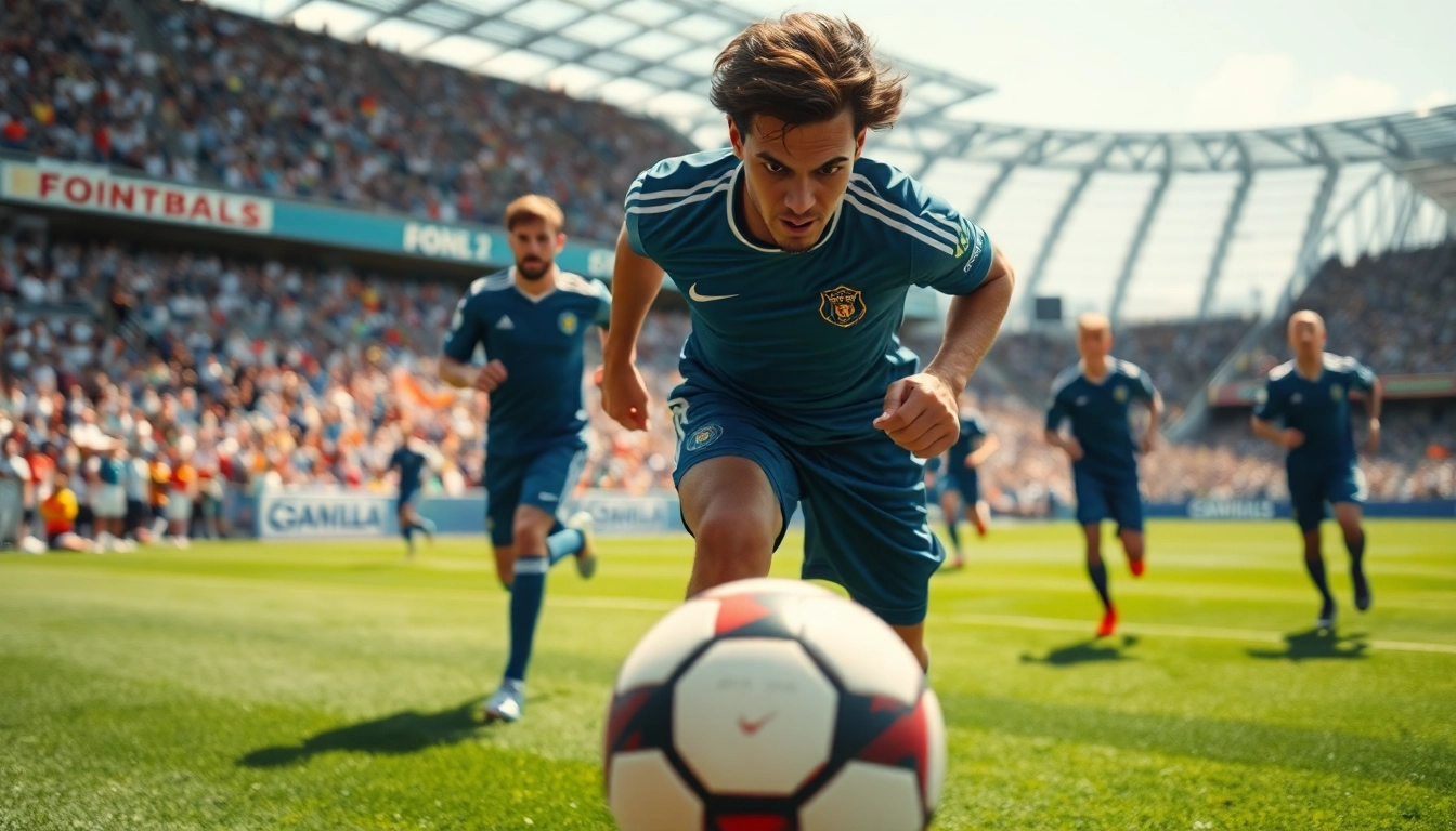 Engaging soccer action showcasing koora players in a thrilling match.