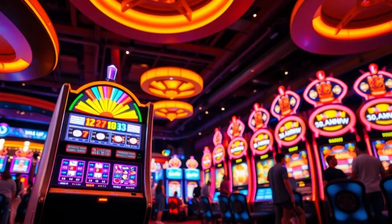 Menang besar dengan bermain slot di mesin slot yang penuh warna dan berani.