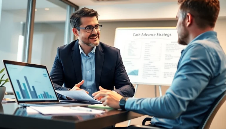 카드 한도 현금화 방법을 설명하는 전문가와 고객의 대화 장면입니다.