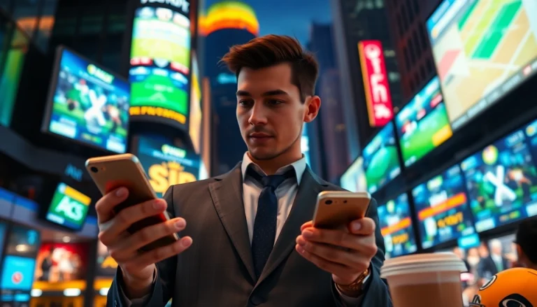 Engaging view of the best sports betting sites India in action through a mobile app.