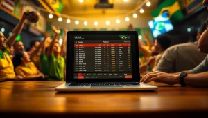 Explore the best sports betting sites for Brazil with engaging visuals of a lively betting environment.