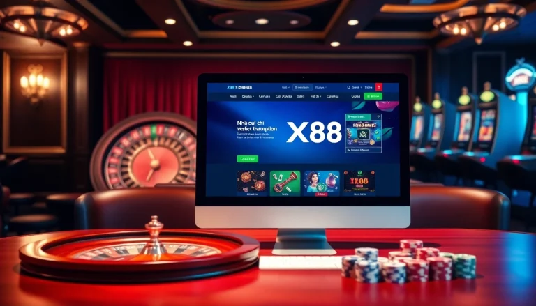 Engaged players experiencing Nhà cái XX88 on their devices in an exciting casino environment.