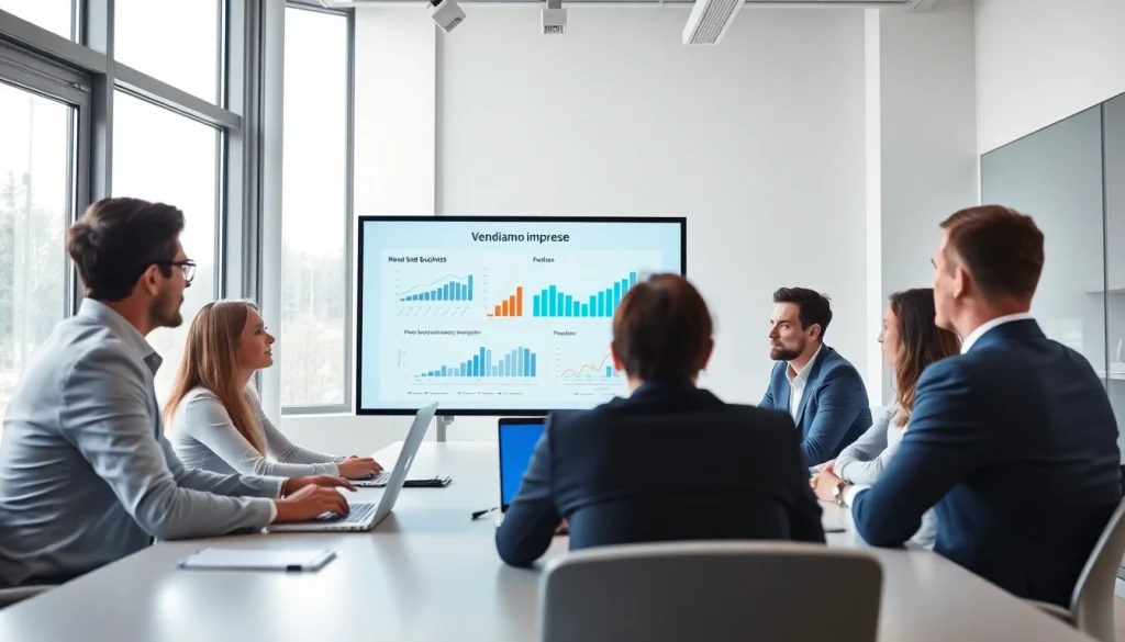 Esperti di business che elaborano strategie su Vendiamo Imprese in un contesto moderno.