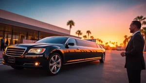 World Cup Group Transportation with a luxurious limousine and professional chauffeur at LAX airport.