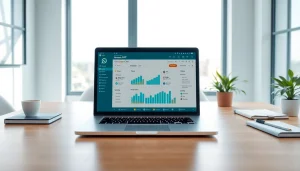 Engage with customers using a WhatsApp Smart CRM interface on a modern laptop in a bright office.