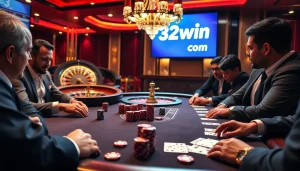 Experience high-stakes gaming with 32win com at a luxurious poker table, where excitement meets elegance.